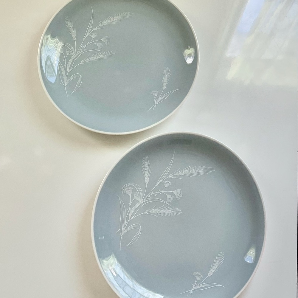 2 Seyei Fine Inlaid China from Japan in White Harvest Pattern